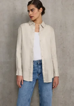 STREET ONE STUDIO Blusen*Leinen-Hemdbluse moonstone sand