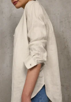 STREET ONE STUDIO Blusen*Leinen-Hemdbluse moonstone sand