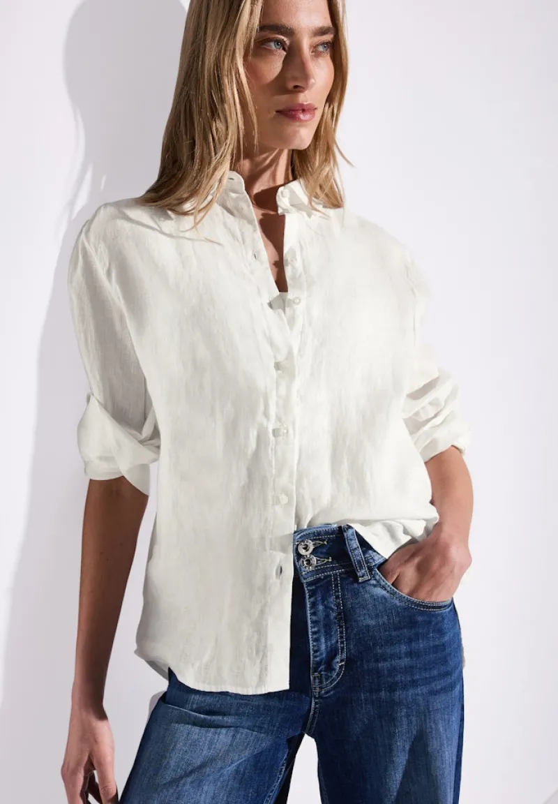 Street One Blusen*Leinenhemdbluse off white