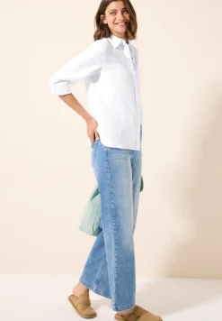 Cecil Blusen*Leinen-Hemdbluse white