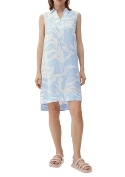s.Oliver Kleider*Leinenkleid mit V-Ausschnitt creme , blau
