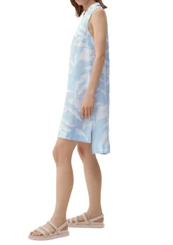 s.Oliver Kleider*Leinenkleid mit V-Ausschnitt creme , blau