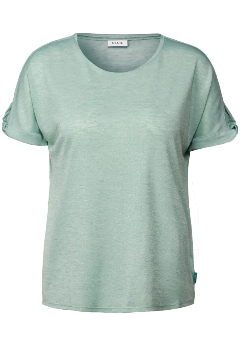 Cecil Shirts*Leinen-Look Glitzer-Shirt ice sage green