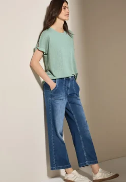 Cecil Shirts*Leinen-Look Glitzer-Shirt ice sage green