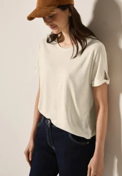 Cecil Shirts*Leinen-Look Glitzer-Shirt pumice beige