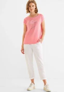 Street One Shirts*Leinenlook Partprint Shirt strong berry shake