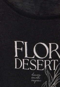 Street One Shirts*Leinenlook Partprint Shirt Black