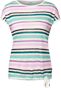 Cecil Shirts*Leinen-Look Streifen-Shirt agave green