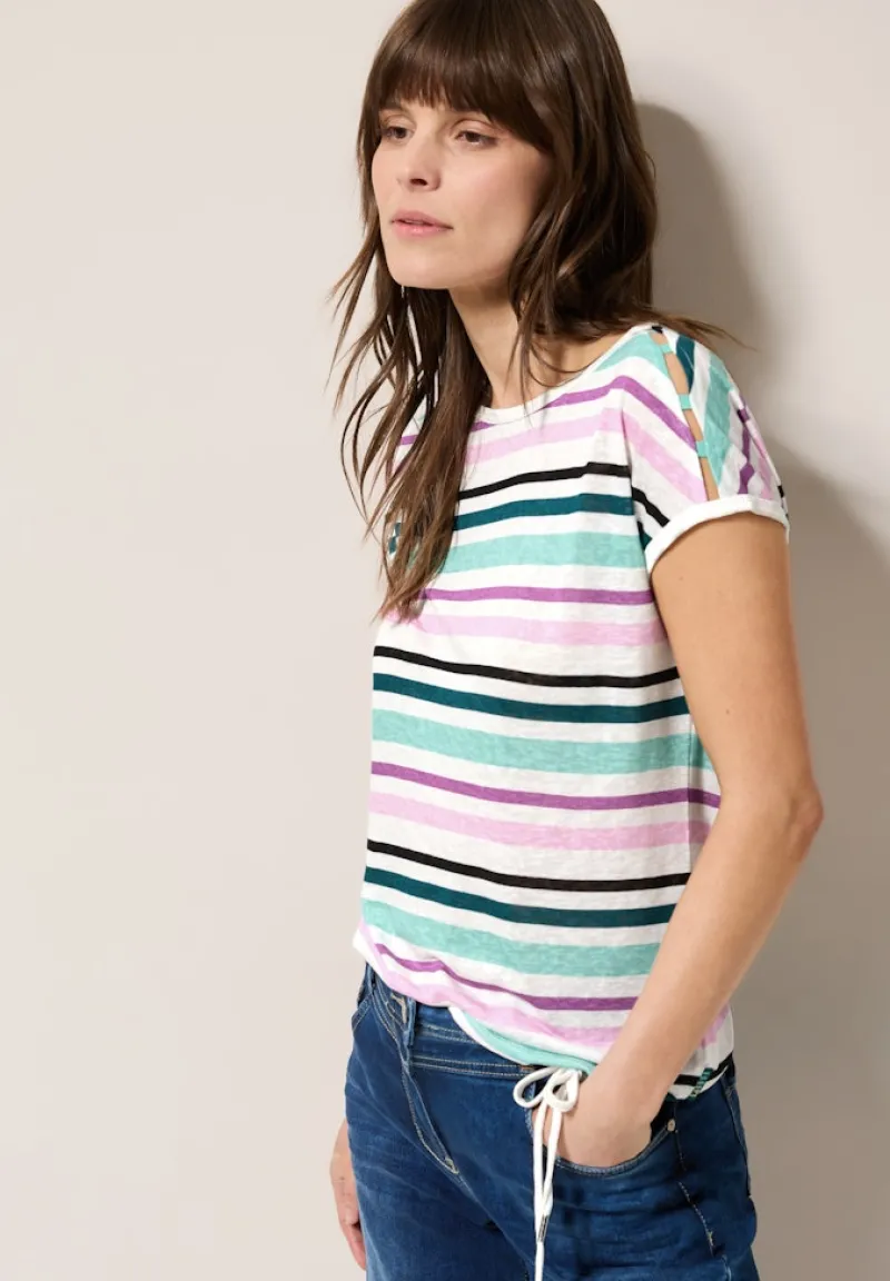 Cecil Shirts*Leinen-Look Streifen-Shirt agave green