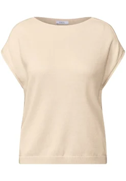 Cecil Pullover & Sweatshirts*Leinen-Look Strickpullover pearl beige melange