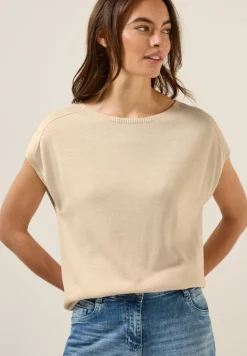 Cecil Pullover & Sweatshirts*Leinen-Look Strickpullover pearl beige melange