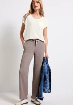 Street One Shirts*Leinen-Look T-Shirt off white