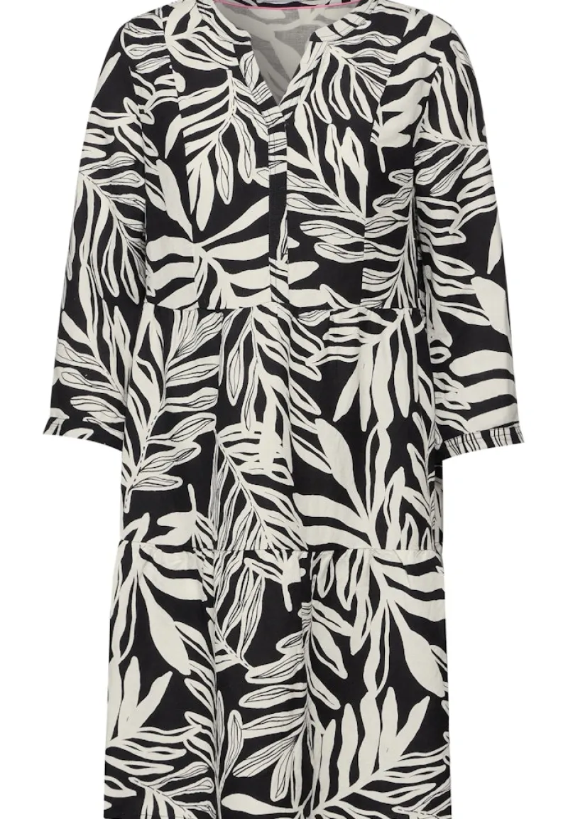 Cecil Kleider*Leinenmix Print Kleid Black