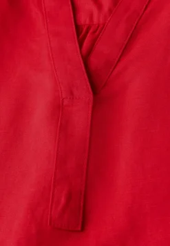 Street One Blusen*Leinenmix-Bluse in Unifarbe glory red