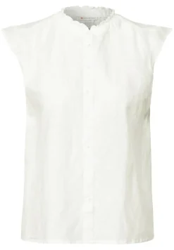 Street One Blusen*Leinenmix-Bluse mit Rüschen off white