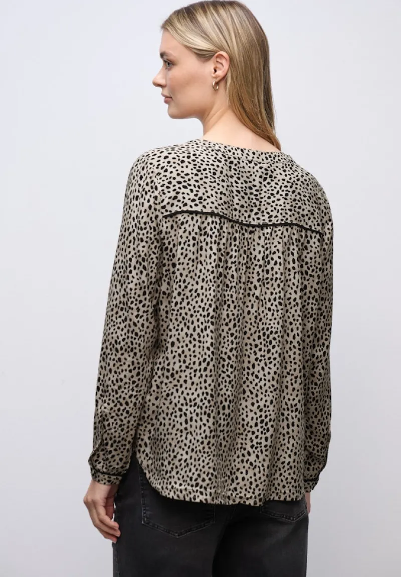 Street One Blusen*Leo Bluse mit Tapedetails sanded beige