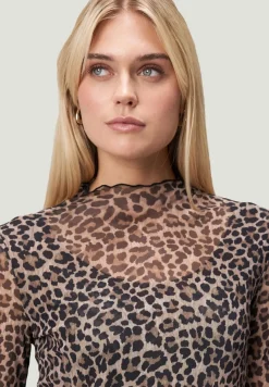 Zero Shirts*Leoshirt mit Stehkragen beigeblack