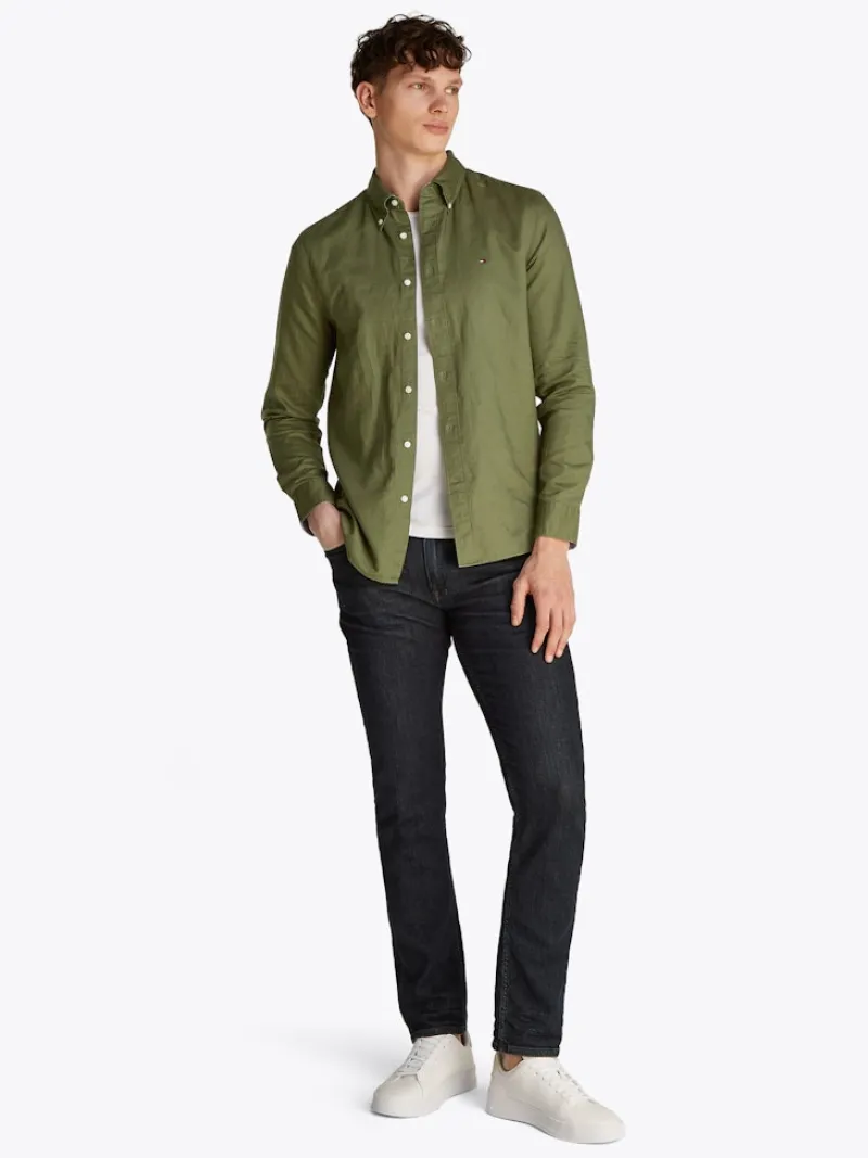 Tommy Hilfiger Hemden|Big Boys*LINEN BLEND SOLID RF SHIRT battle green