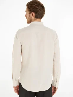 Calvin Klein Hemden|Big Boys*LINEN COTTON REGULAR SHIRT stony beige