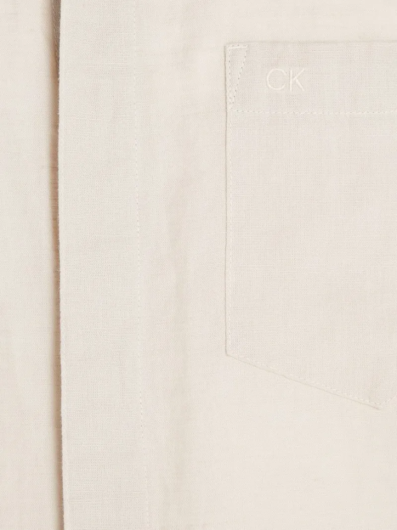 Calvin Klein Hemden|Big Boys*LINEN COTTON REGULAR SHIRT stony beige