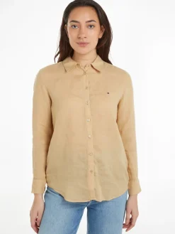 Tommy Hilfiger Blusen*LINEN RELAXED SHIRT LS harvest wheat