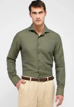 ETERNA Hemden|Big Boys*Linen Shirt Twill Langarm khaki