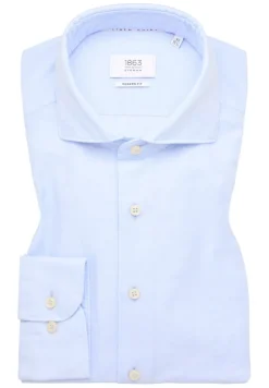 ETERNA Hemden|Big Boys*Linen Shirt Twill Langarm pastellblau