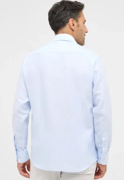 ETERNA Hemden|Big Boys*Linen Shirt Twill Langarm pastellblau