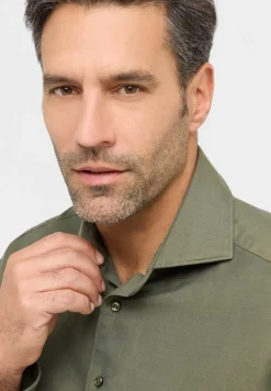 ETERNA Hemden|Big Boys*Linen Shirt Twill Langarm khaki