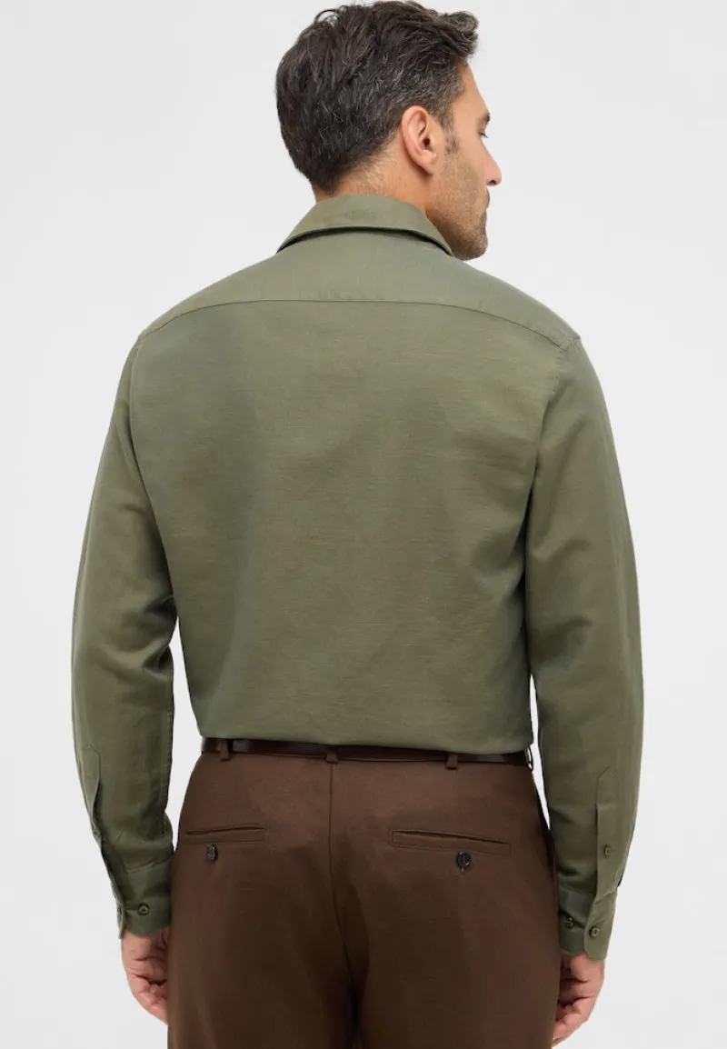 ETERNA Hemden|Big Boys*Linen Shirt Twill Langarm khaki