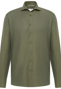 ETERNA Hemden|Big Boys*Linen Shirt Twill Langarm khaki
