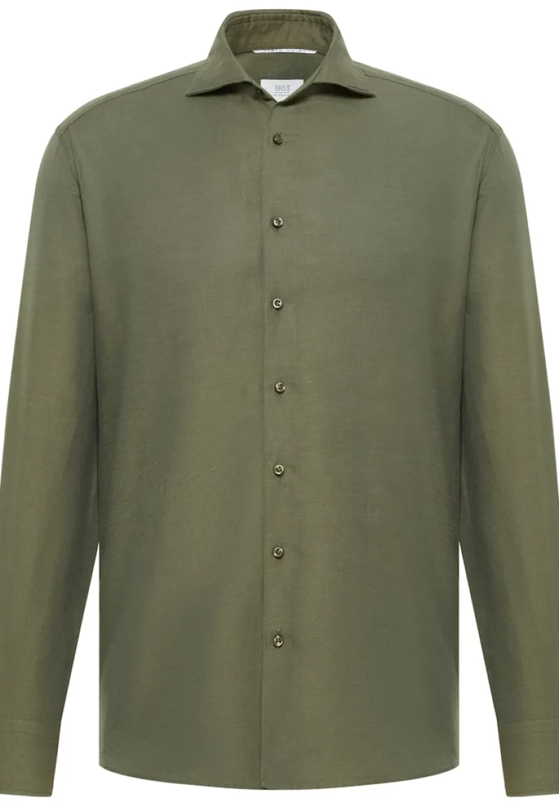 ETERNA Hemden|Big Boys*Linen Shirt Twill Langarm khaki