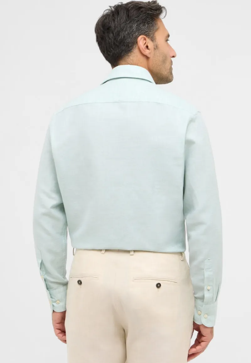 ETERNA Hemden|Big Boys*Linen Shirt Twill Langarm Türkis