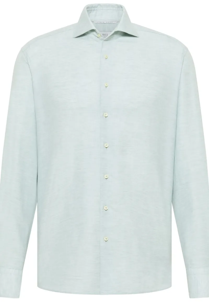 ETERNA Hemden|Big Boys*Linen Shirt Twill Langarm Türkis