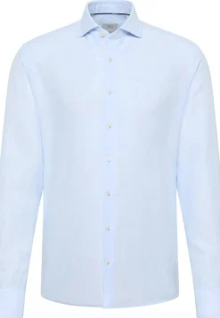 ETERNA Hemden|Big Boys*Linen Shirt Twill Langarm himmelblau