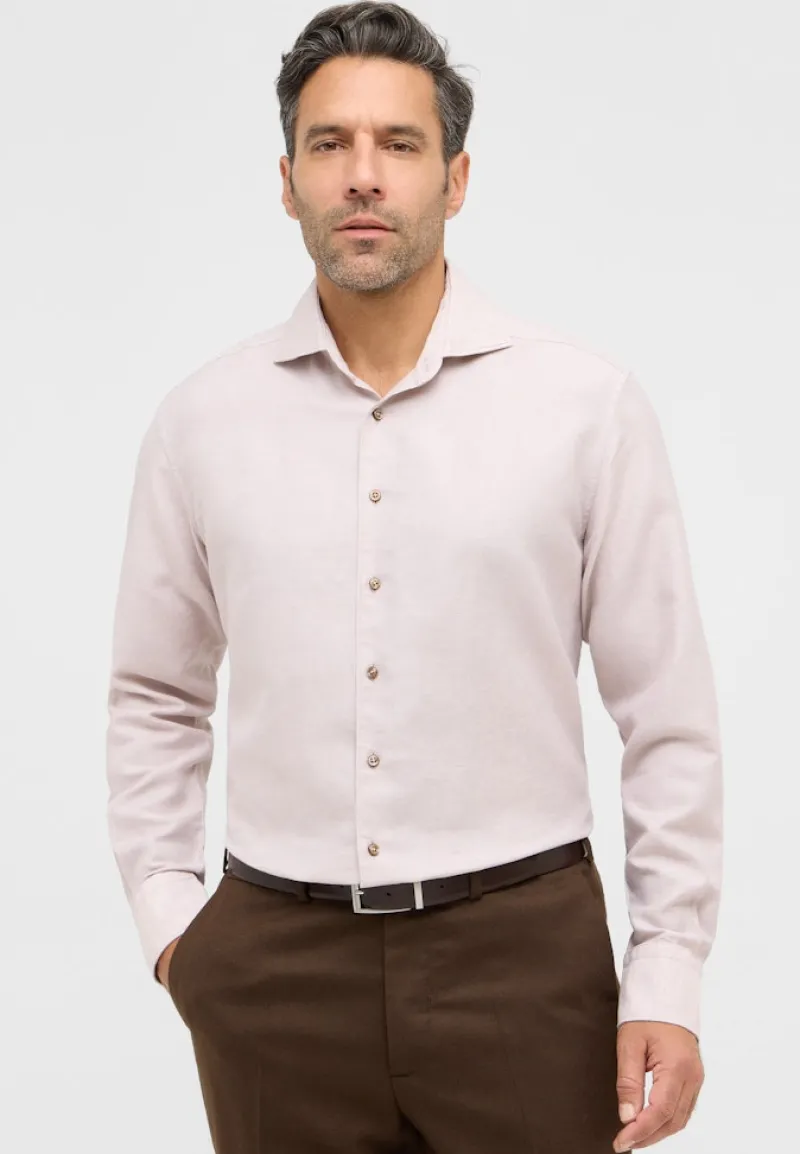 ETERNA Hemden|Big Boys*Linen Shirt Twill Langarm sand
