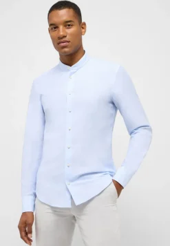 ETERNA Hemden|Big Boys*Linen Shirt Twill Langarm pastellblau