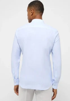 ETERNA Hemden|Big Boys*Linen Shirt Twill Langarm pastellblau