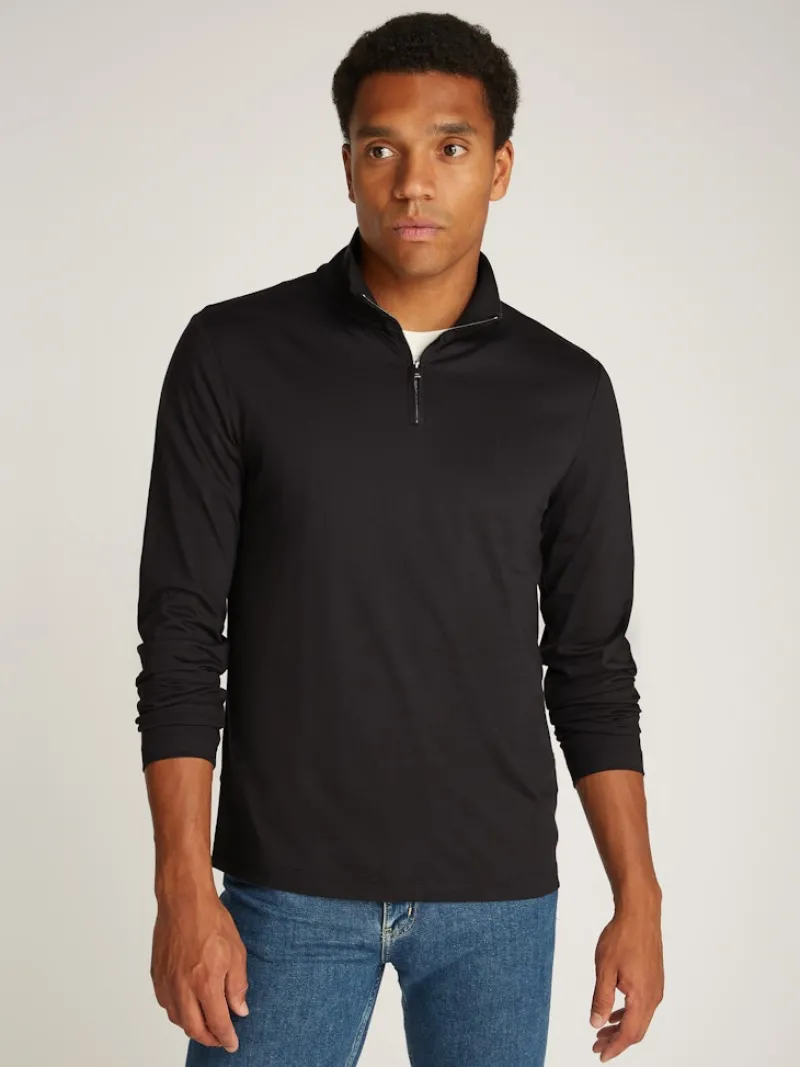 Calvin Klein Pullover & Sweatshirts|Big Boys*LIQUID TOUCH LS ZIP UP ck black