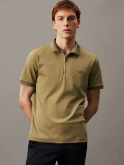 Calvin Klein Shirts|Big Boys*LIQUID TOUCH WELT ZIP POLO delta green