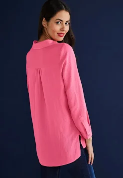 Street One Blusen*Longbluse mit Hemdkragen berry rose