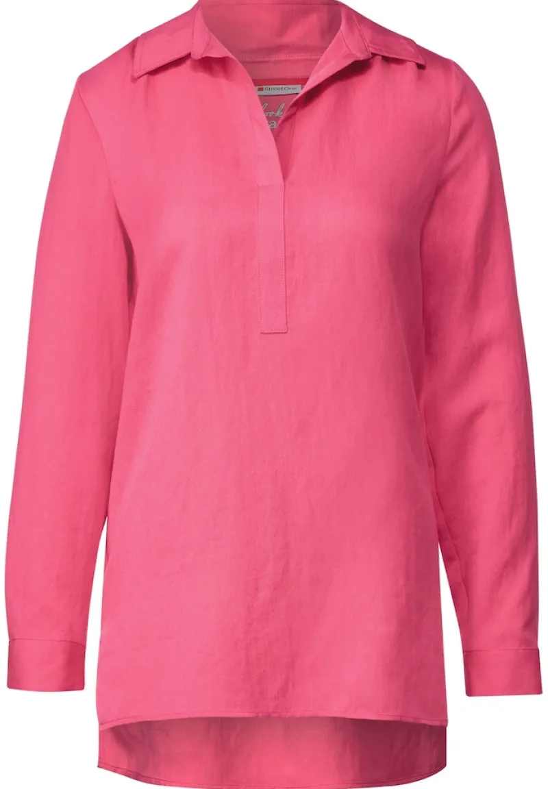 Street One Blusen*Longbluse mit Hemdkragen berry rose