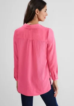 Street One Blusen*Longbluse mit Hemdkragen berry rose