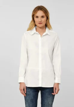 Cecil Blusen*Longbluse mit Knopfleiste vanilla white