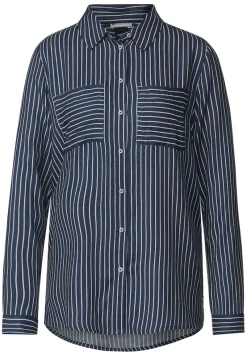 Street One Blusen*Longbluse mit Streifenmuster grey blue