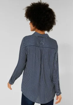 Street One Blusen*Longbluse mit Streifenmuster grey blue