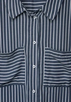 Street One Blusen*Longbluse mit Streifenmuster grey blue