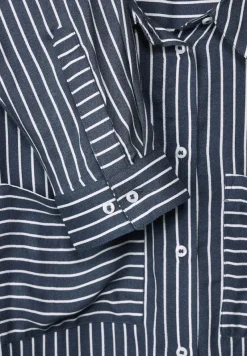 Street One Blusen*Longbluse mit Streifenmuster grey blue