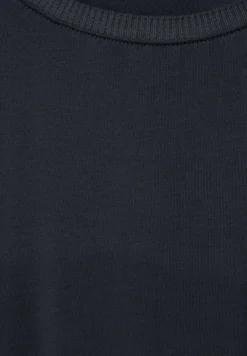 Street One Shirts*Longshirt in Seidenoptik Black