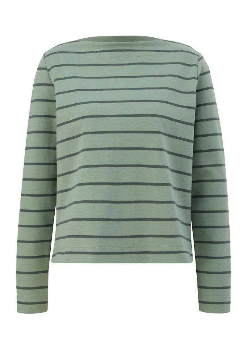 s.Oliver Pullover & Sweatshirts*Longsleeve aus Baumwollstretch Grün